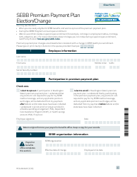 Document preview: Form HCA20-0123 Sebb Premium Payment Plan Election/Change - Washington