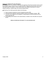 Out-Of-Network Preadmission Request Form - Vermont, Page 2