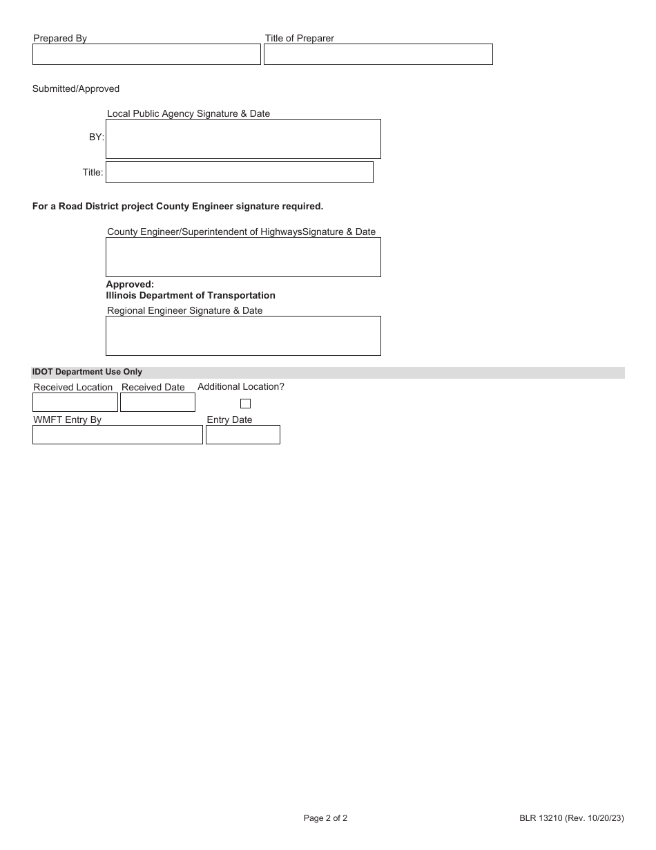 Form BLR13210 Request for Approval of Change of Plans - Illinois, Page 2