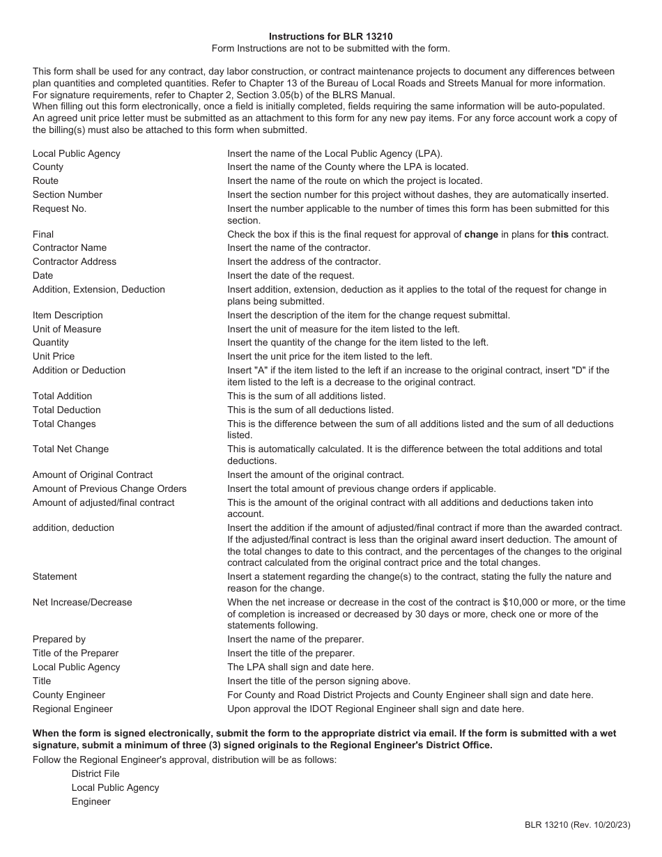 Form BLR13210 Request for Approval of Change of Plans - Illinois, Page 3