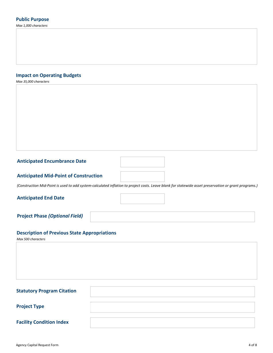 Capital Budget Project Information for Agency Capital Requests - Minnesota, Page 4