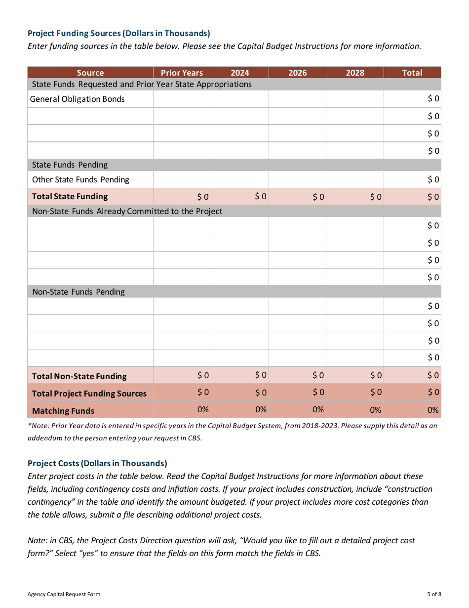 Capital Budget Project Information for Agency Capital Requests - Minnesota, Page 5