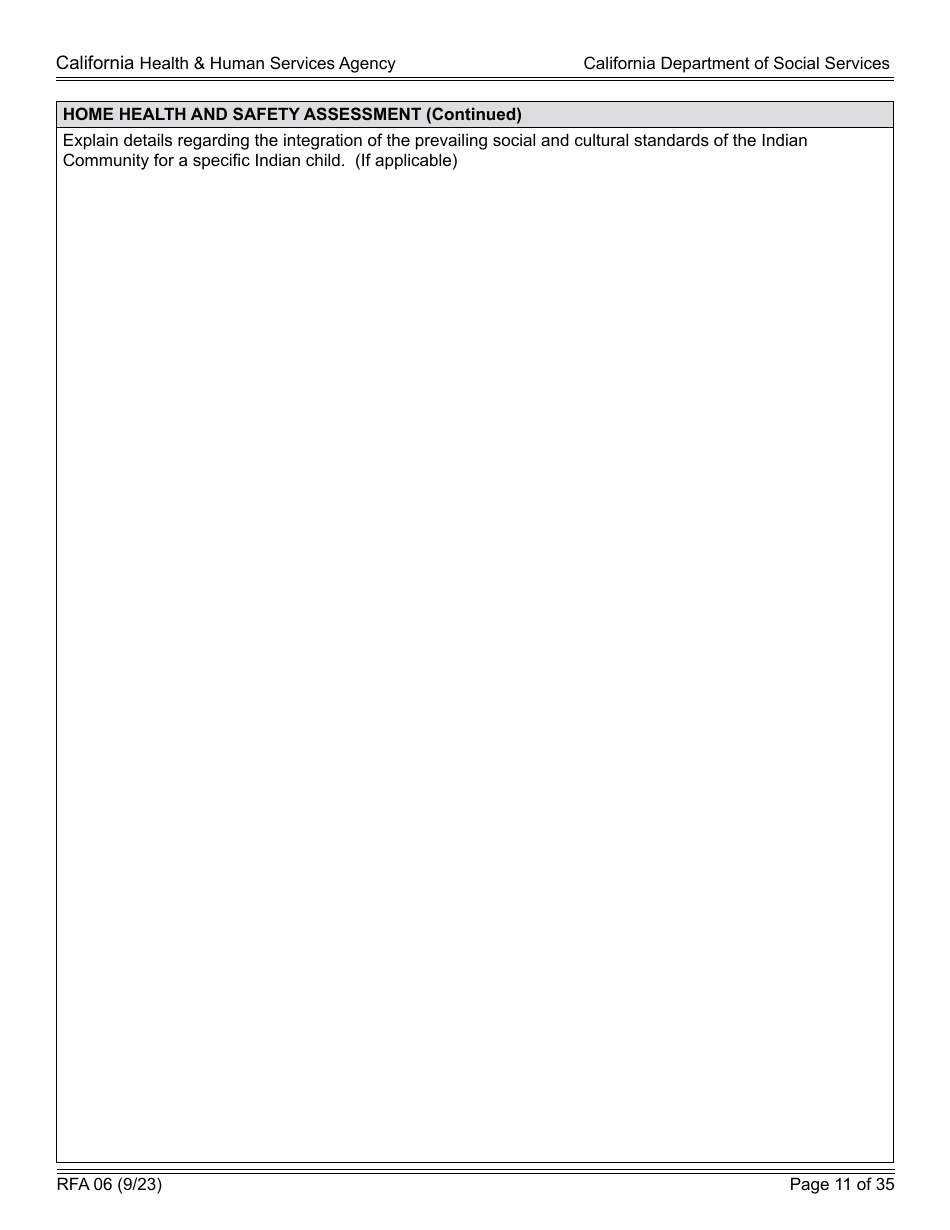 Form RFA06 Resource Family Approval - Update Report - California, Page 11