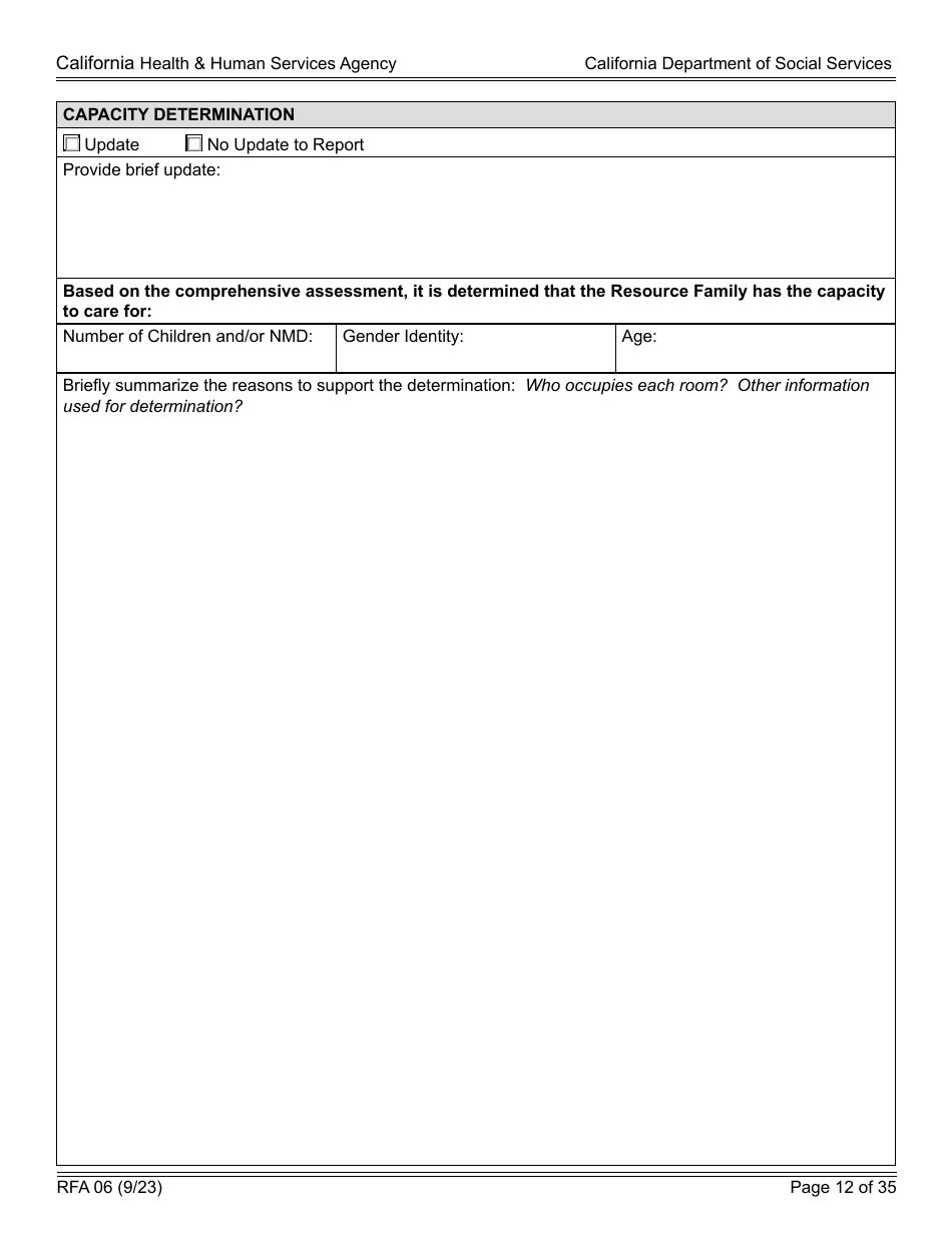 Form RFA06 Resource Family Approval - Update Report - California, Page 12