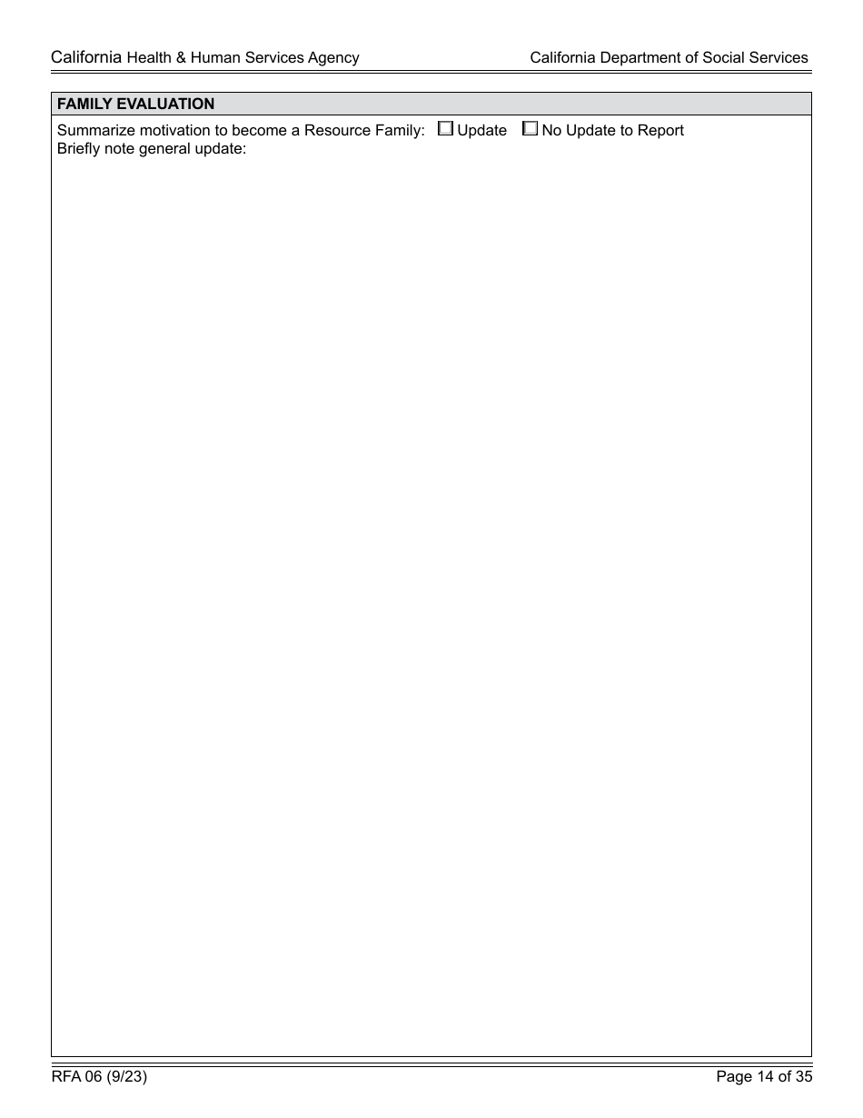 Form RFA06 Resource Family Approval - Update Report - California, Page 14