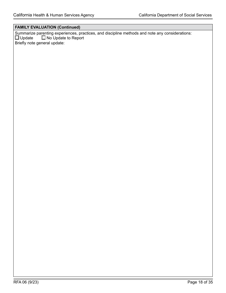 Form RFA06 Resource Family Approval - Update Report - California, Page 18