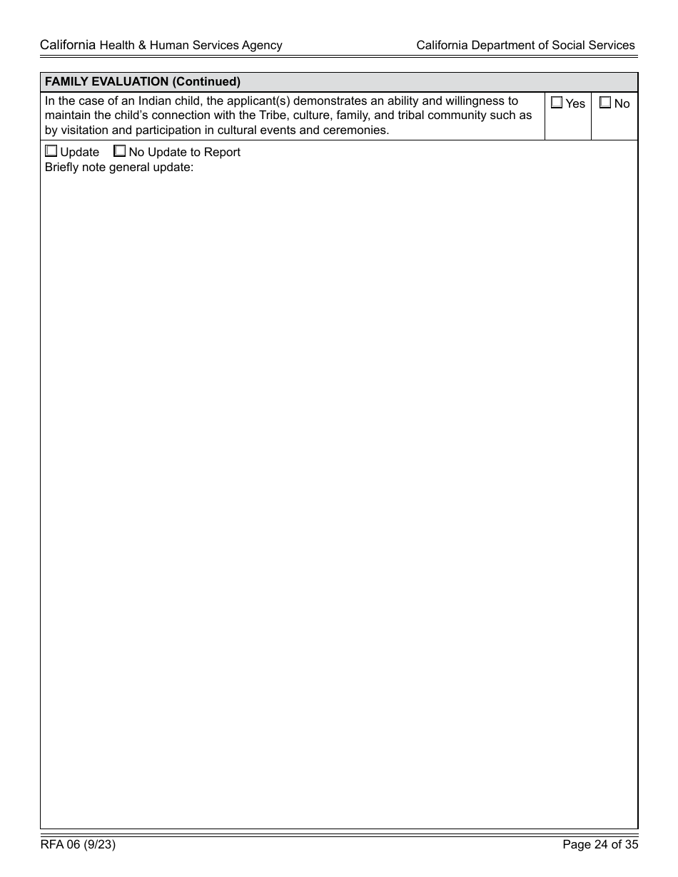 Form RFA06 Resource Family Approval - Update Report - California, Page 24