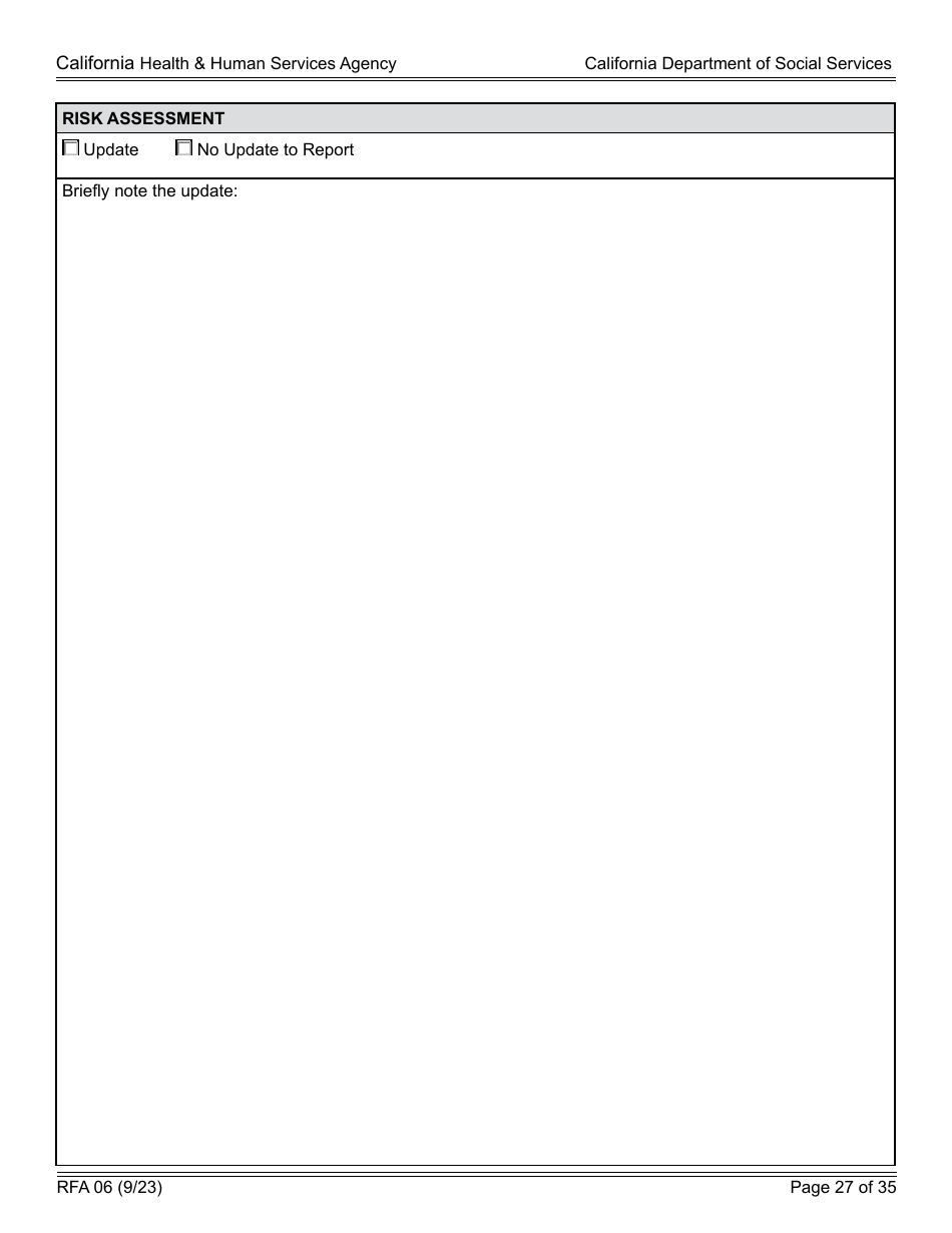 Form RFA06 Resource Family Approval - Update Report - California, Page 27