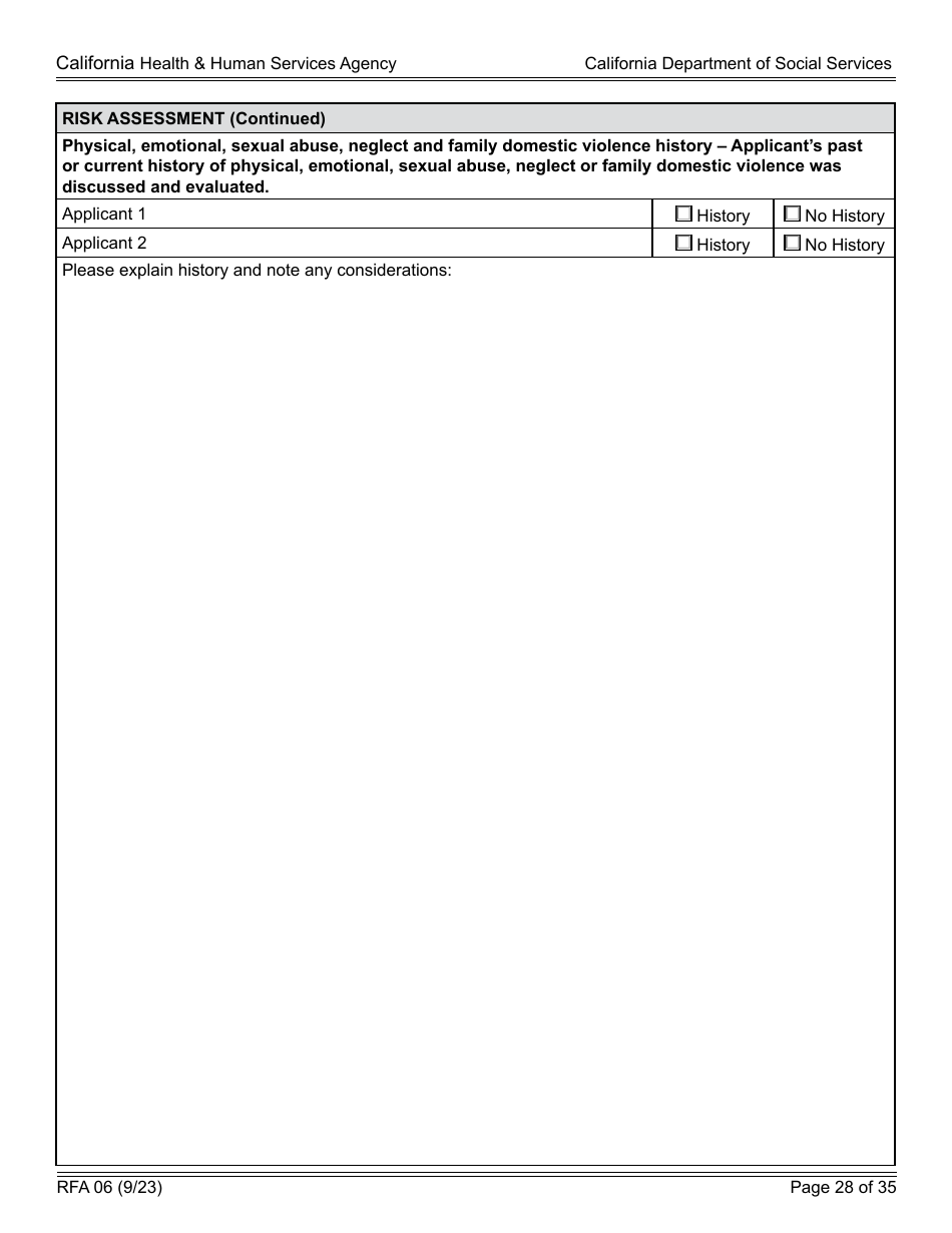 Form RFA06 Resource Family Approval - Update Report - California, Page 28