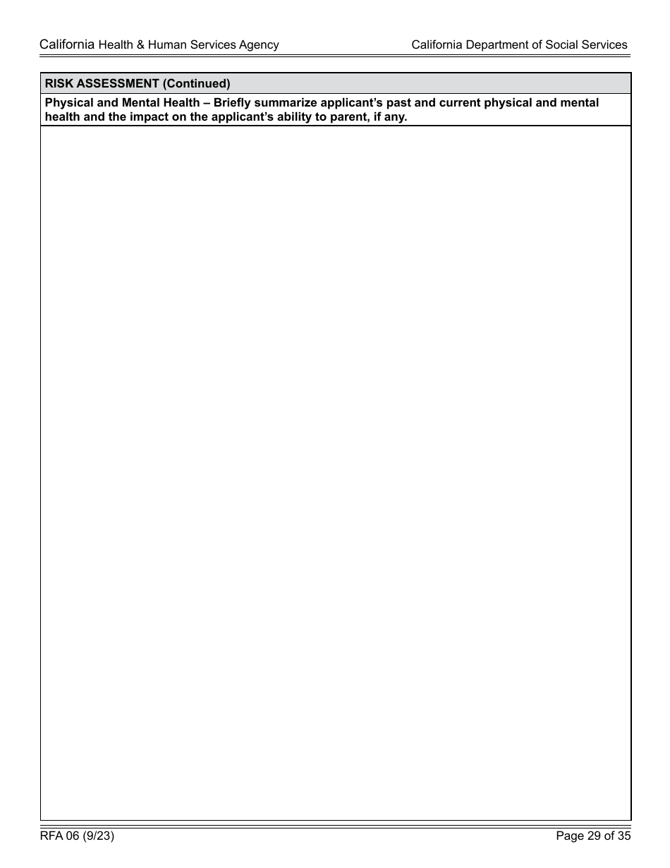 Form RFA06 Resource Family Approval - Update Report - California, Page 29