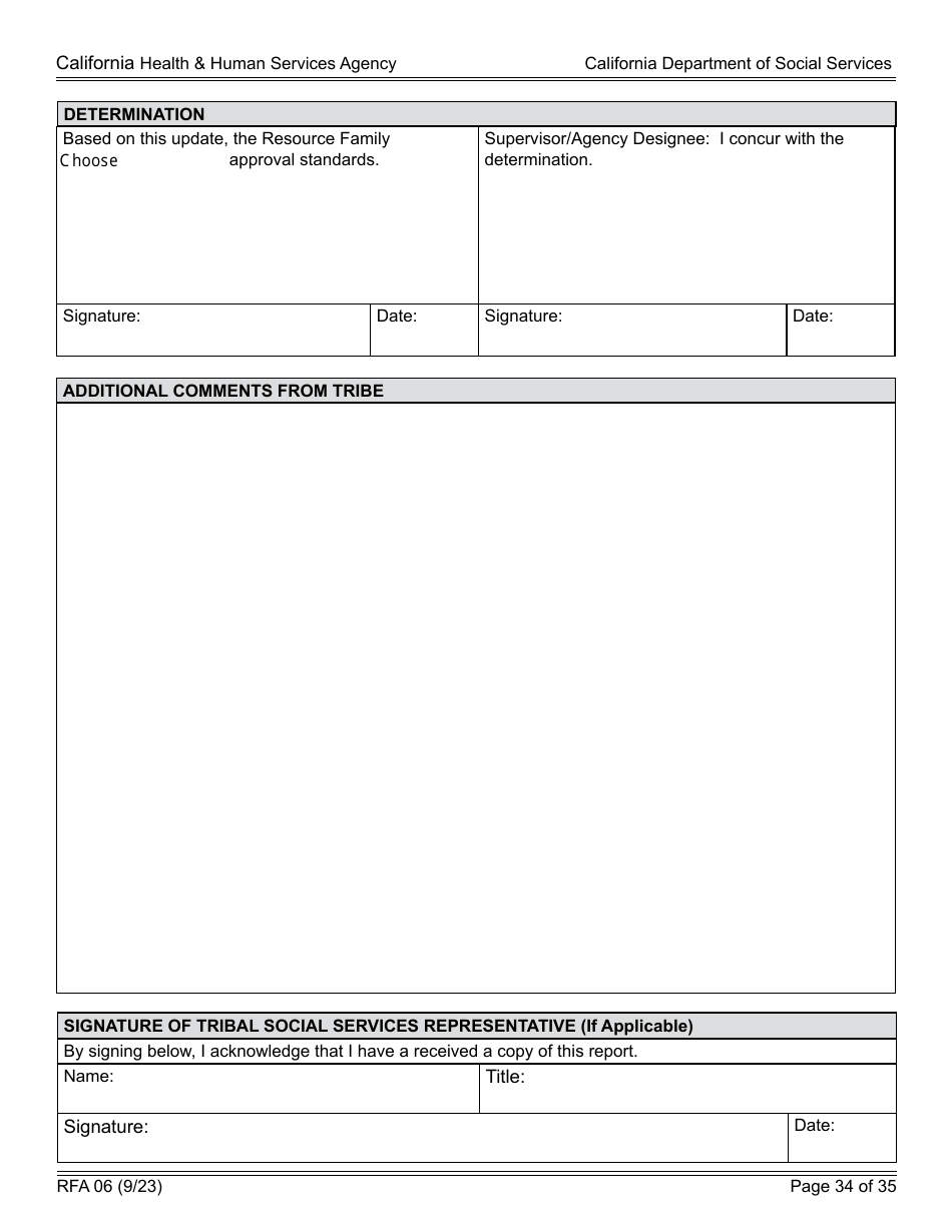 Form RFA06 Resource Family Approval - Update Report - California, Page 34