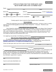 Document preview: Form NHJB-2888-SUP Application for the New Hampshire Bar Examination - New Hampshire, 2024