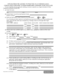 Form NHJB-2395-SUP Application for License to Practice as a Foreign Legal Consultant Pursuant to New Hampshire Supreme Court Rule 42d - New Hampshire, Page 2