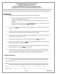 Document preview: Tuition Guaranty Fund (Tgf) Claim Application and Information Authorization Release - Tennessee