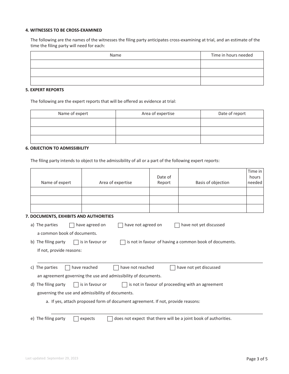 Form 41 Trial Brief - British Columbia, Canada, Page 3
