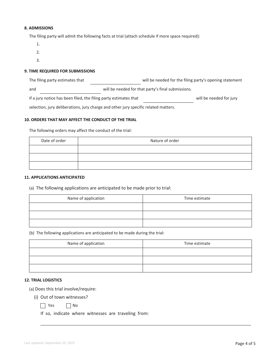 Form 41 Trial Brief - British Columbia, Canada, Page 4
