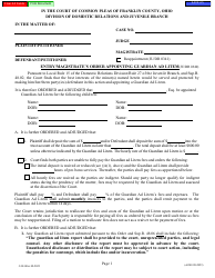 Form J-304 (E0340) Entry/Magistrate&#039;s Order Appointing Guardian Ad Litem - Franklin County, Ohio