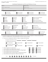 Document preview: Form DS224 Confidential Employment and Personal Reference Survey - California