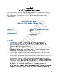 Appendix H Sample Population Health Report - Template - Minnesota