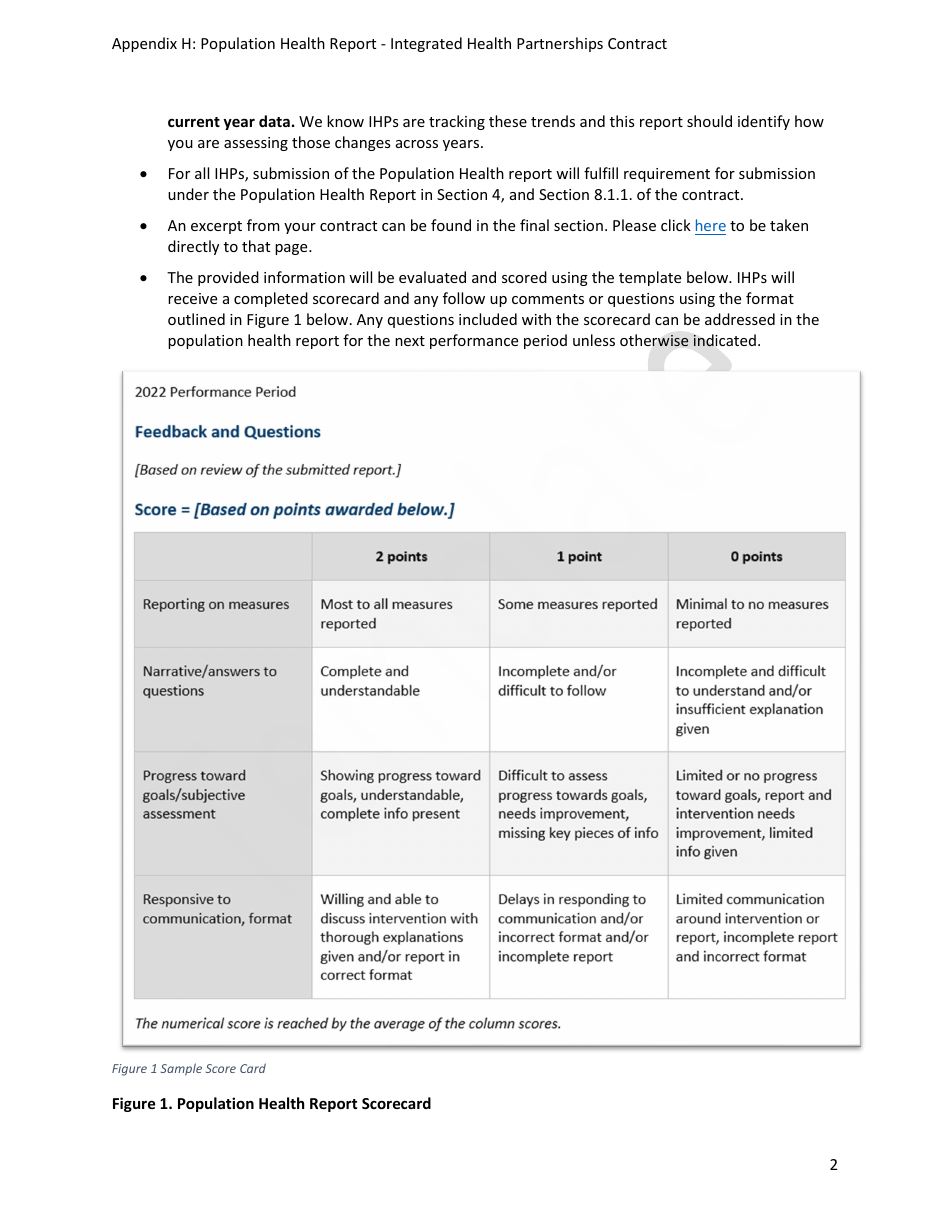 Appendix H Sample Population Health Report - Template - Minnesota, Page 2