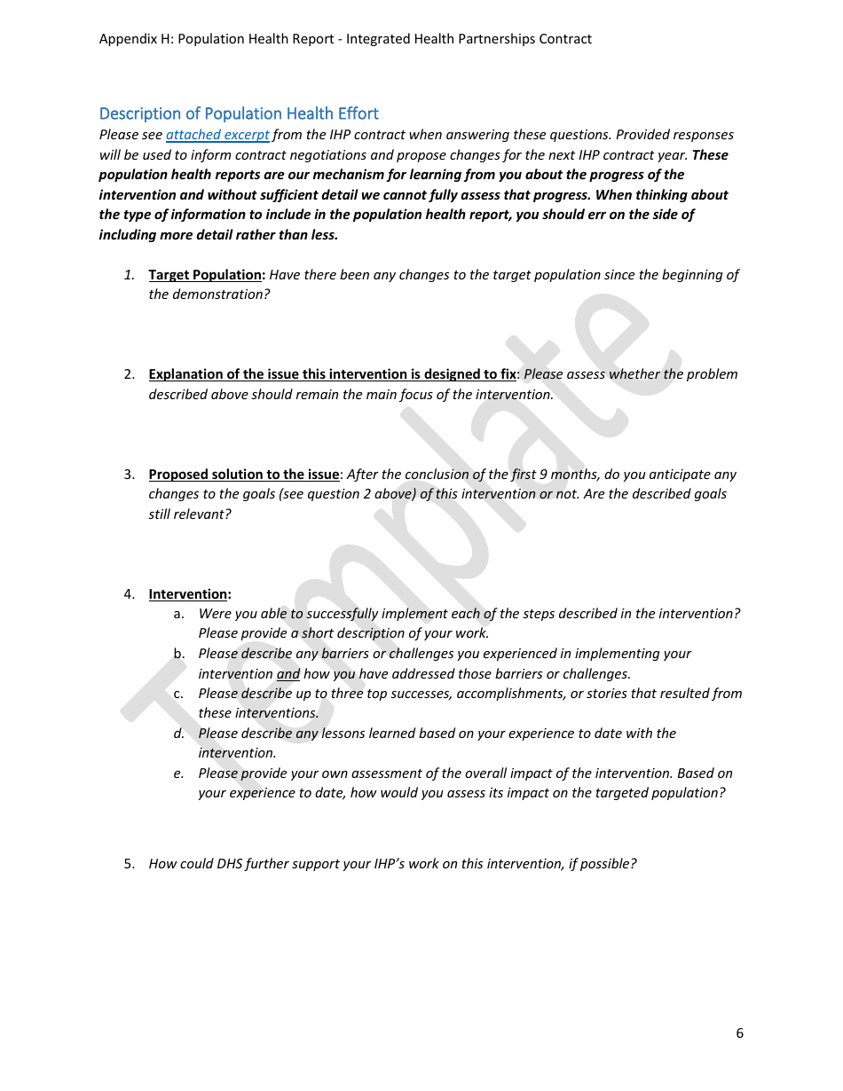 Appendix H Sample Population Health Report - Template - Minnesota, Page 6