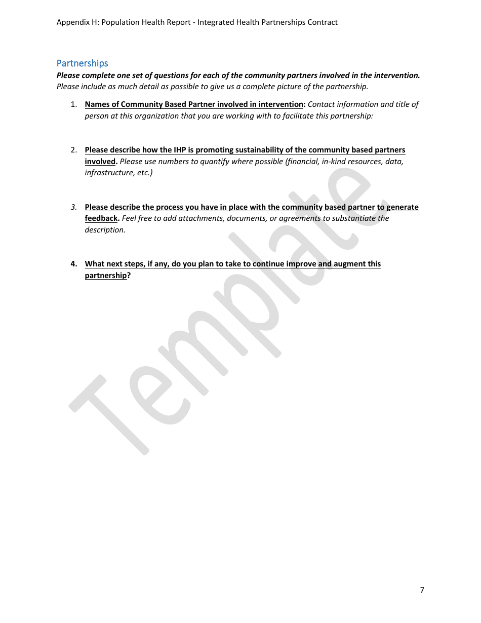 Appendix H Sample Population Health Report - Template - Minnesota, Page 7