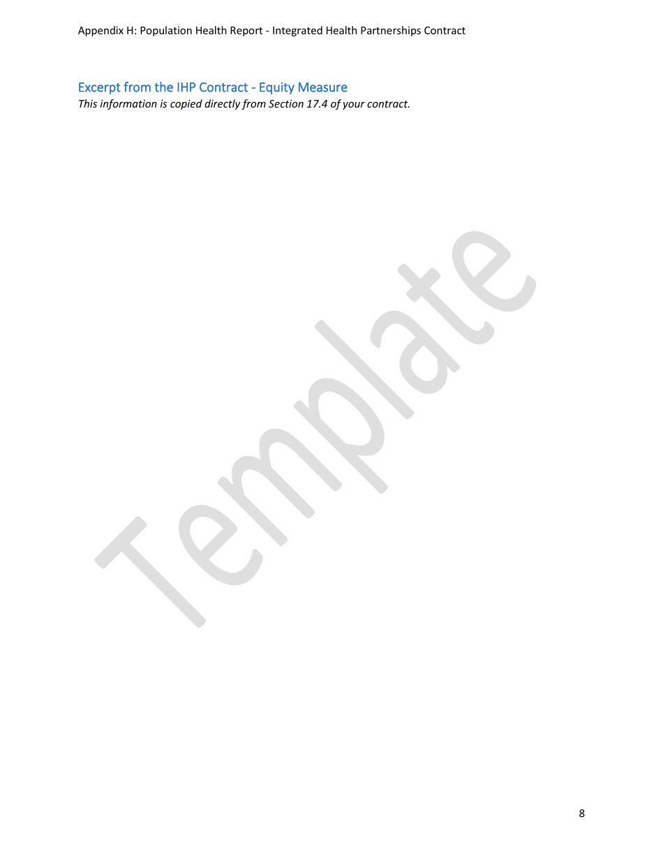 Appendix H Sample Population Health Report - Template - Minnesota, Page 8