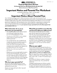 Form DHS-2977-ENG Important Notice and Parental Fee Worksheet - Minnesota