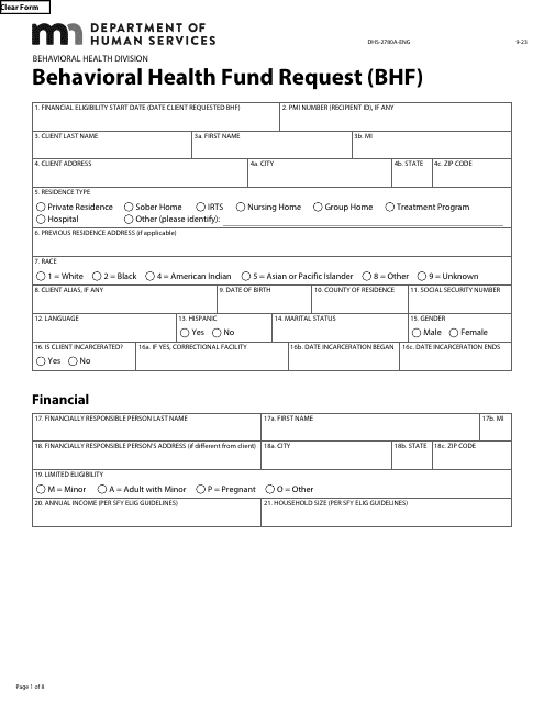 Form DHS-2780A-ENG  Printable Pdf