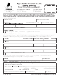 Document preview: Form 02-1890 Application for Retirement Benefits - National Guard and Naval Militia Retirement System - Alaska