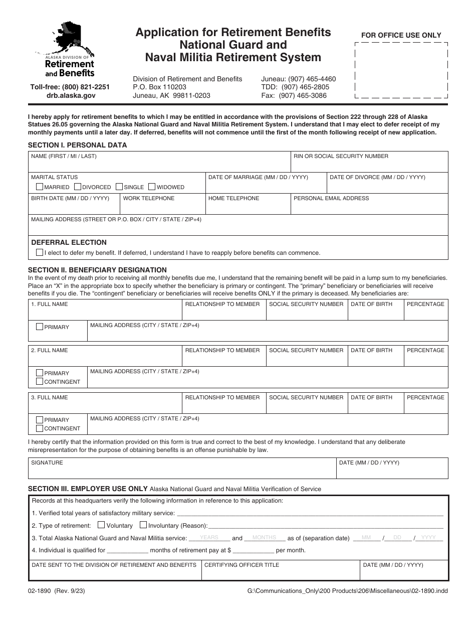 Form 021890 Download Fillable PDF or Fill Online Application for