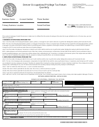 Document preview: Occupational Privilege Tax Return - Quarterly - City and County of Denver, Texas