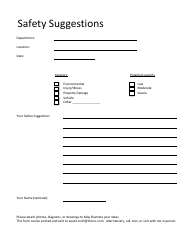 Document preview: Safety Suggestions Form