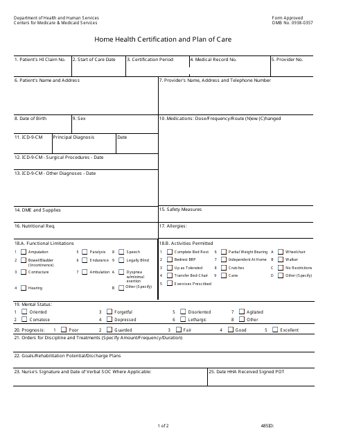 Plan Of Care Form For Home Care - designxdesignx