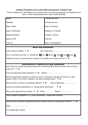 Infection Prevention and Control Risk Assessment/ Transfer Form