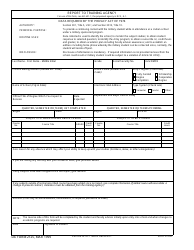 DA Form 2125 Report to Training Agency