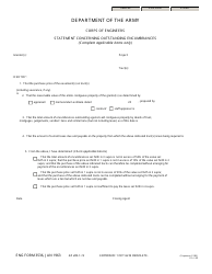 Document preview: ENG Form 3536 Statement Concerning Outstanding Encumbrances