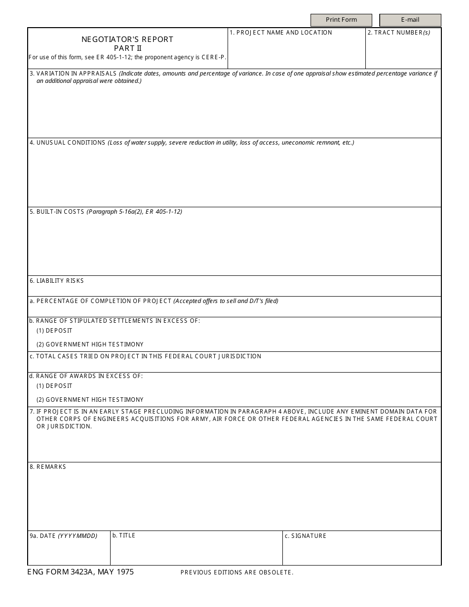 ENG Form 3423A Part II - Fill Out, Sign Online and Download Fillable ...