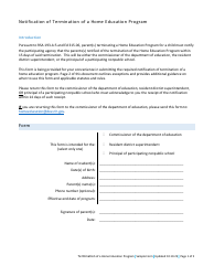 Document preview: Notification of Termination of a Home Education Program - New Hampshire