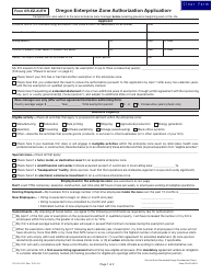 Form OR-EZ-AUTH (150-303-029) Oregon Enterprise Zone Authorization Application - Oregon