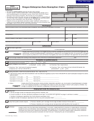 Form OR-EZ-EXCLM (150-310-075) Oregon Enterprise Zone Exemption Claim - Oregon