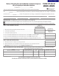 Form OR-ED-50 (150-504-060) Notice of Property Tax and Certification of Intent to Impose a Tax on Property for Education Districts - Oregon