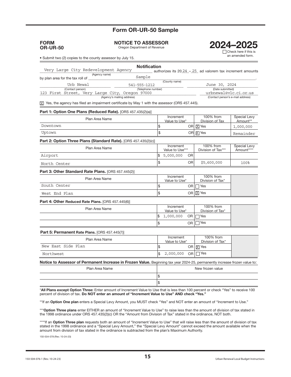 Instructions for Form OR-UR-NBC, 150-504-079, OR-UR-1, 150-504-077, OR-UR-RES, 150-504-081, OR-UR-50, 150-504-078, OR-UR-SBH, 150-504-080 - Oregon, Page 15