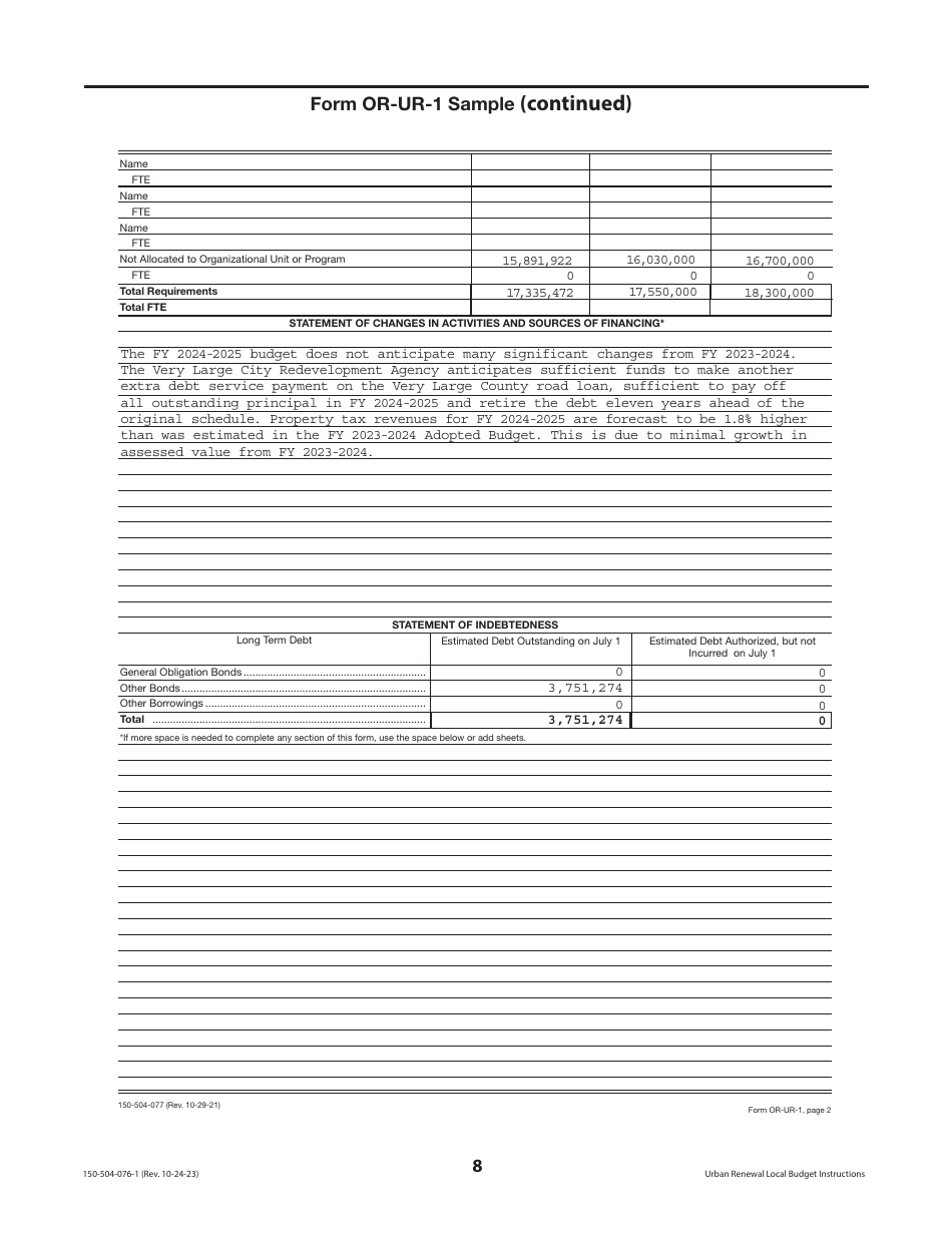 Instructions for Form OR-UR-NBC, 150-504-079, OR-UR-1, 150-504-077, OR-UR-RES, 150-504-081, OR-UR-50, 150-504-078, OR-UR-SBH, 150-504-080 - Oregon, Page 8