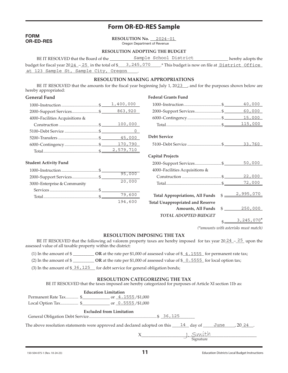 Instructions for Form OR-ED-NBC, 150-504-057, OR-ED-1, 150-504-058, OR-CC-1, 150-504-062, OR-ED-RES, 150-504-059, OR-ED-50, 150-504-060, OR-ED-SBH, 150-504-061 - Oregon, Page 11