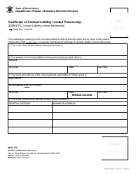 Form 300A Certificate of Limited Liability Limited Partnership - Domestic Limited Liability Limited Partnership - Rhode Island, Page 3