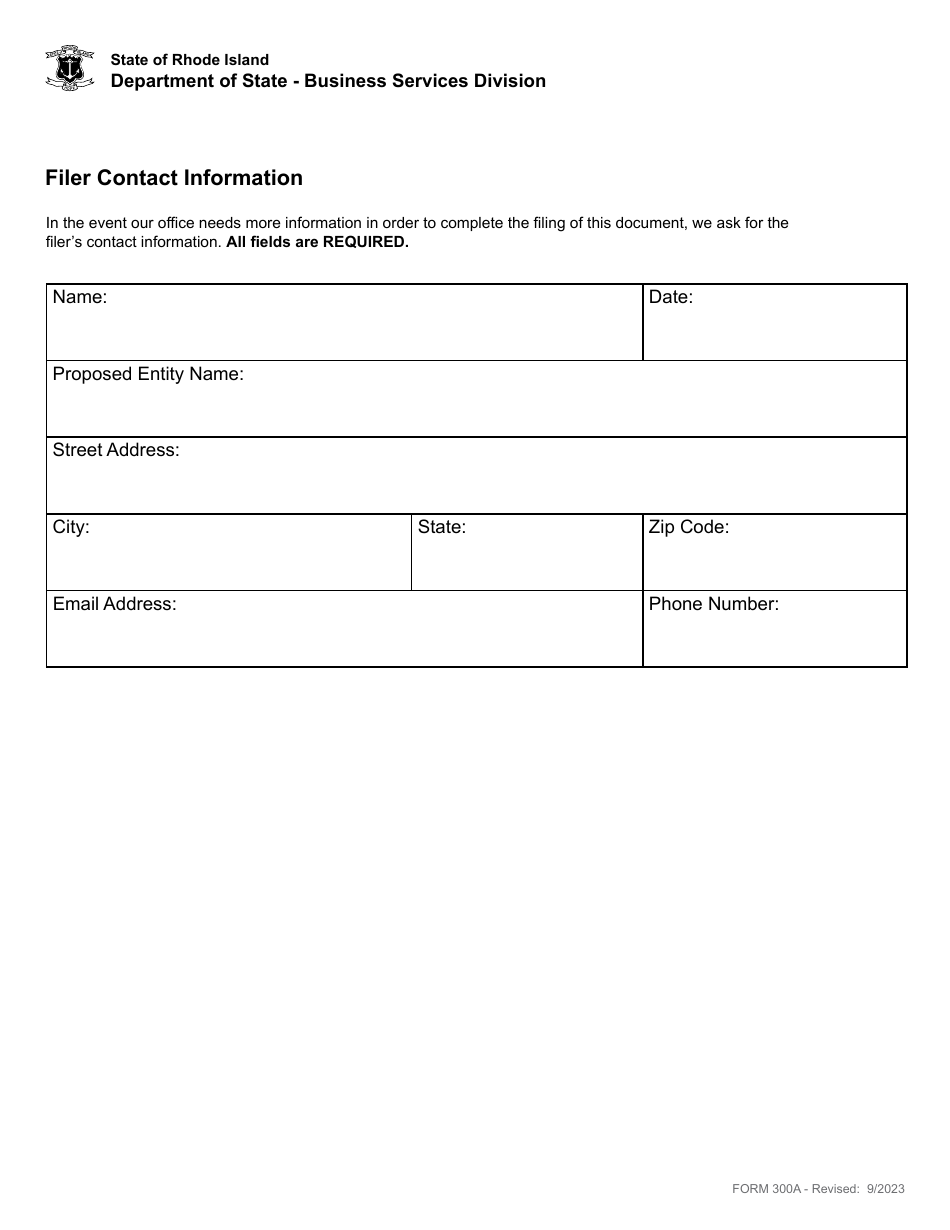 Form 300A Certificate of Limited Liability Limited Partnership - Domestic Limited Liability Limited Partnership - Rhode Island, Page 5
