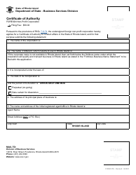 Form 250 Certificate of Authority - Foreign Non-profit Corporation - Rhode Island, Page 2