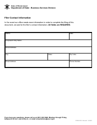 Form 200 Articles of Incorporation - Domestic Non-profit Corporation - Rhode Island, Page 4