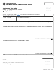 Form 205 Certificate of Correction - Domestic or Foreign Non-profit Corporation - Rhode Island, Page 2